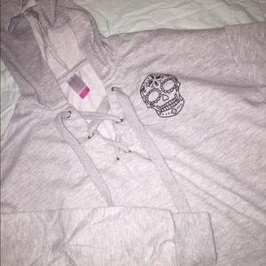 lace up hoodie